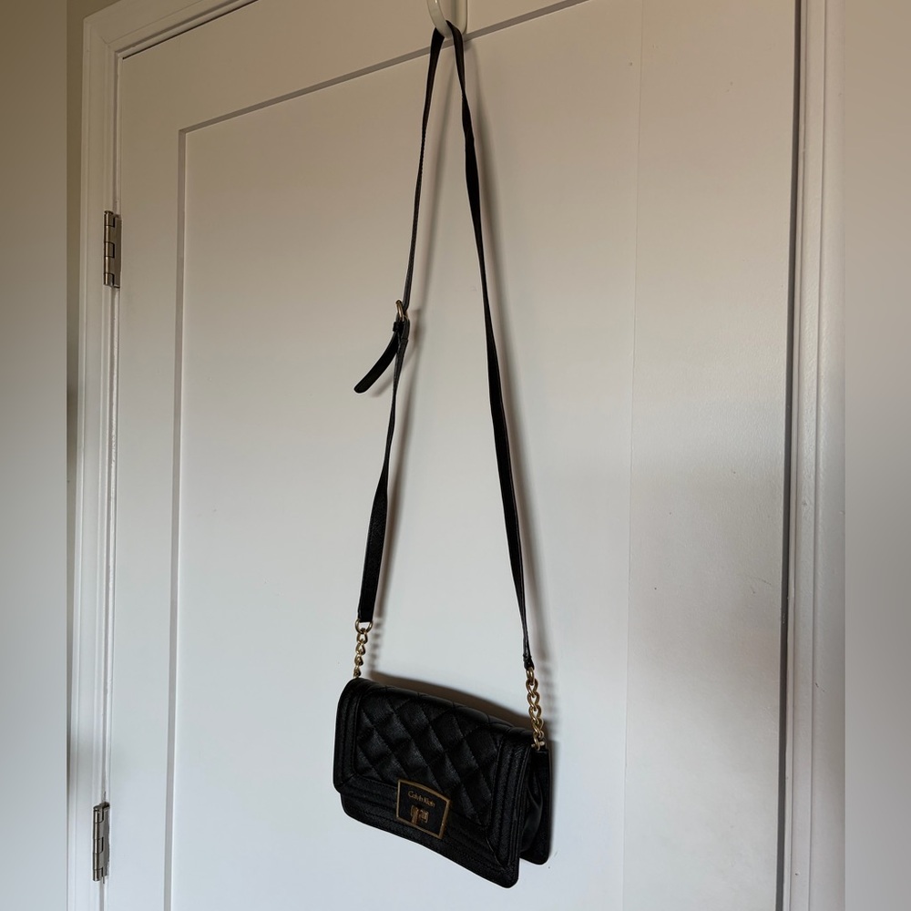 Calvin Klein Black Quilted Crossbody Bag